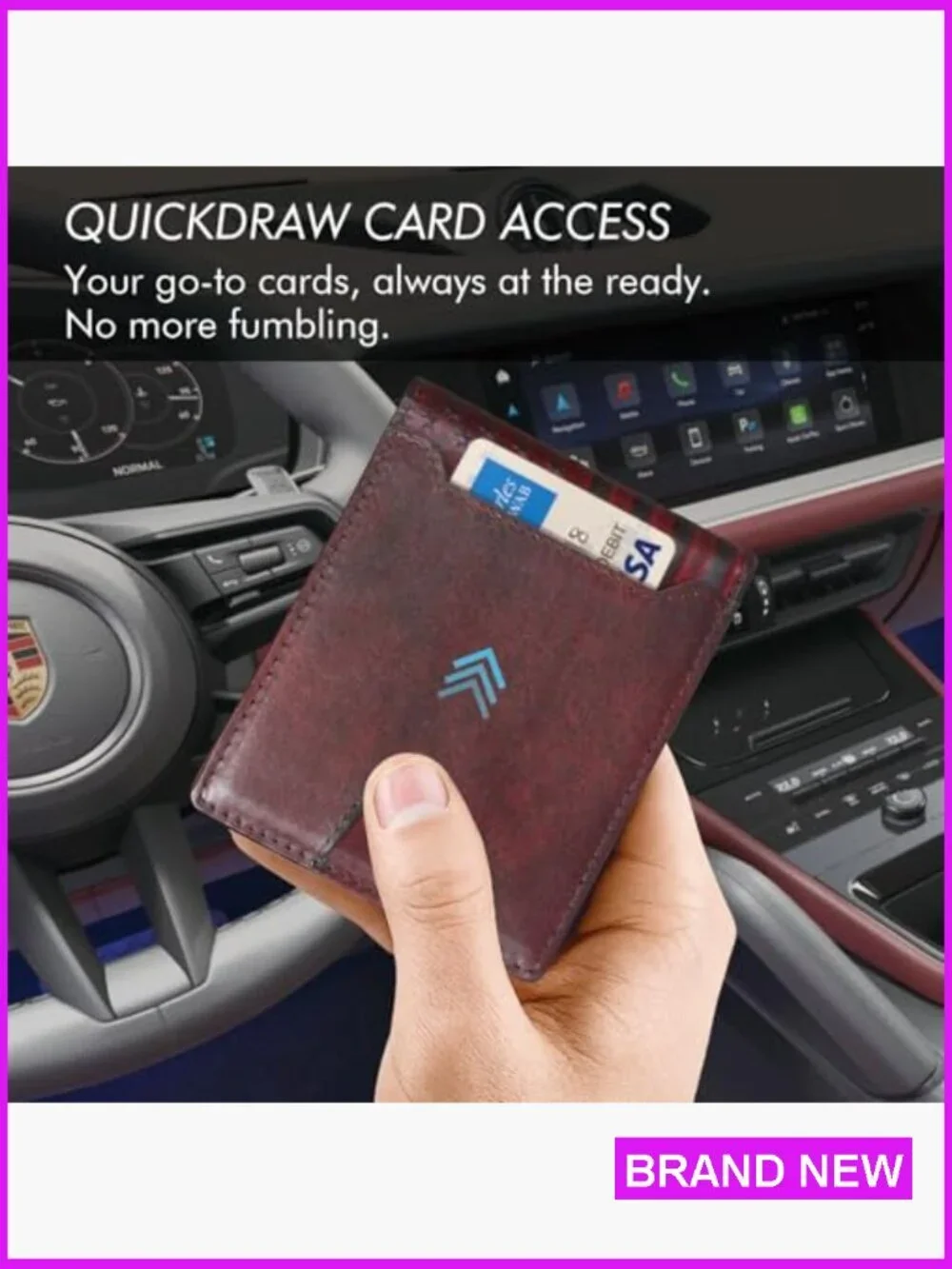Men's Full Grain Leather Bifold Wallet RFID Blocking Retro Classic Slim
